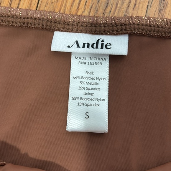 Andie Bikini Set The Casablanca Top Bikini Bottom Latte Sparkle size Small NWT - Picture 11 of 13